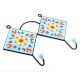 Turquoise And Yellow Sun Flower Tiles Hooks